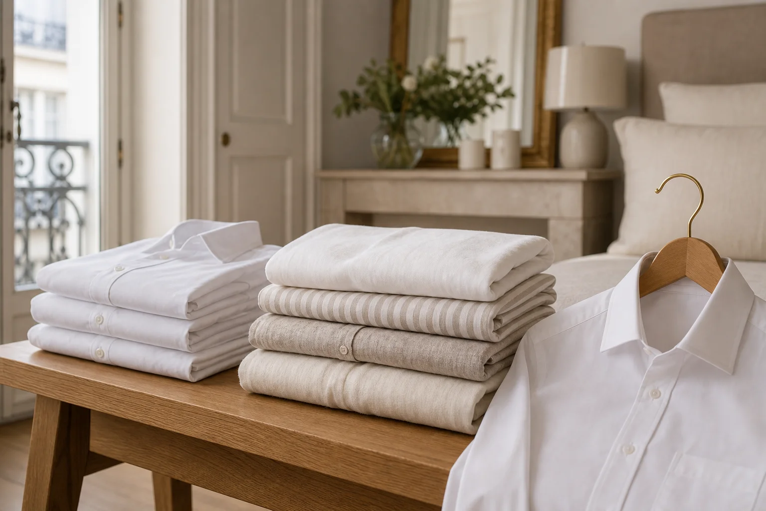 Chemises repassées et linge plié à domicile à Paris par Ell'a Services