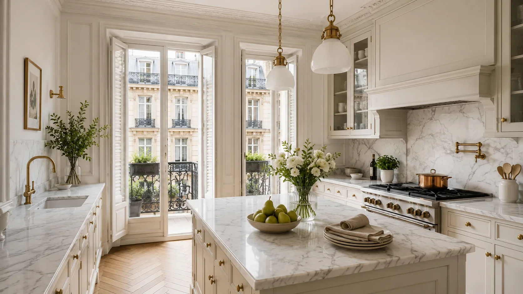 Cuisine parisienne propre après un ménage de printemps Ell'a Services