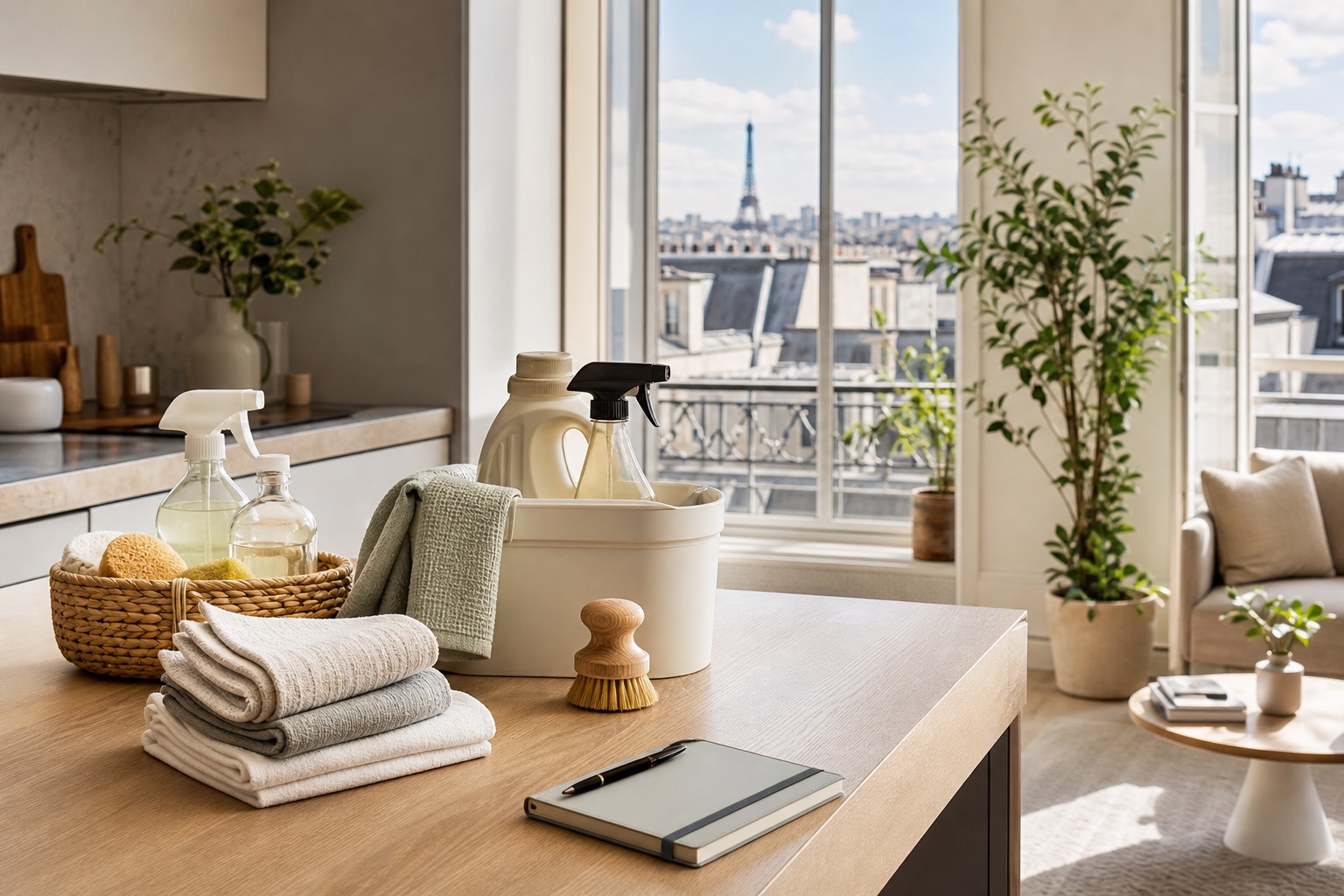 Préparation d'un ménage urgent dans un appartement parisien