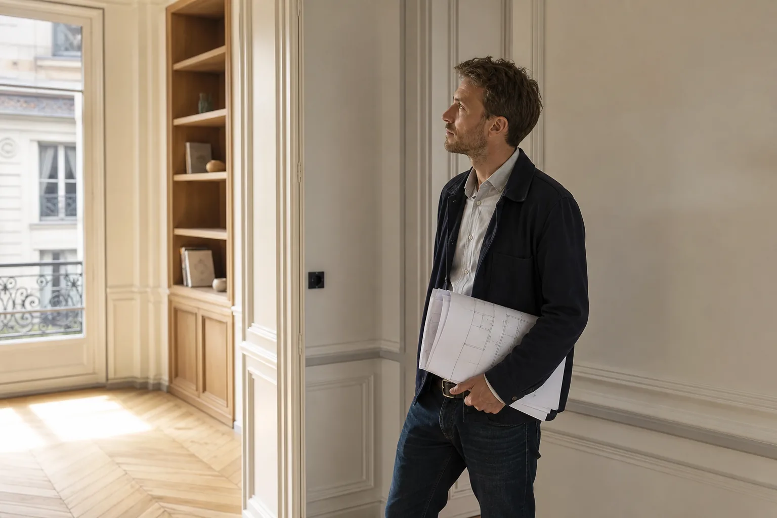 Professionnel des travaux dans un appartement rénové