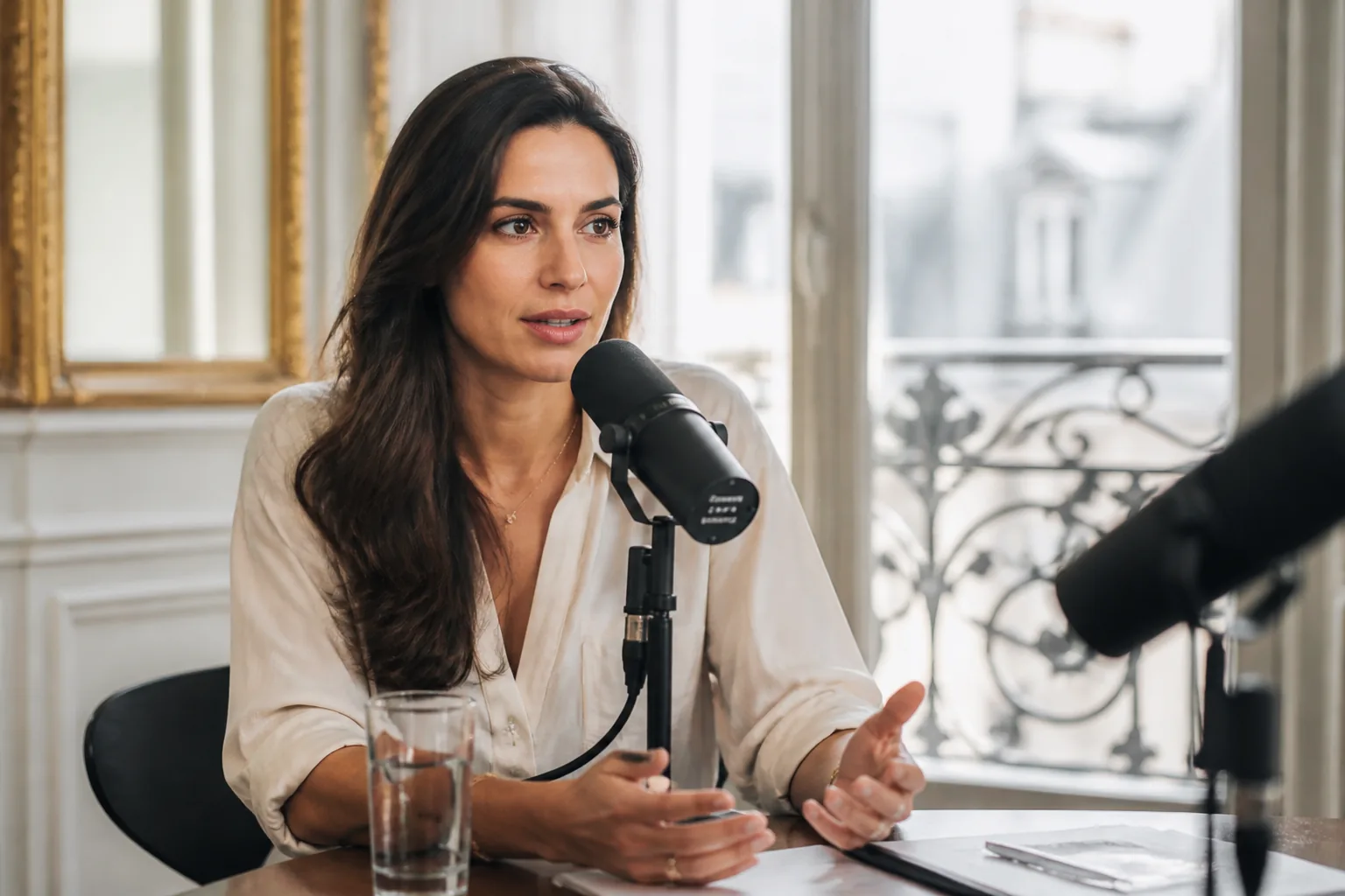 Interview podcast dans un intérieur parisien