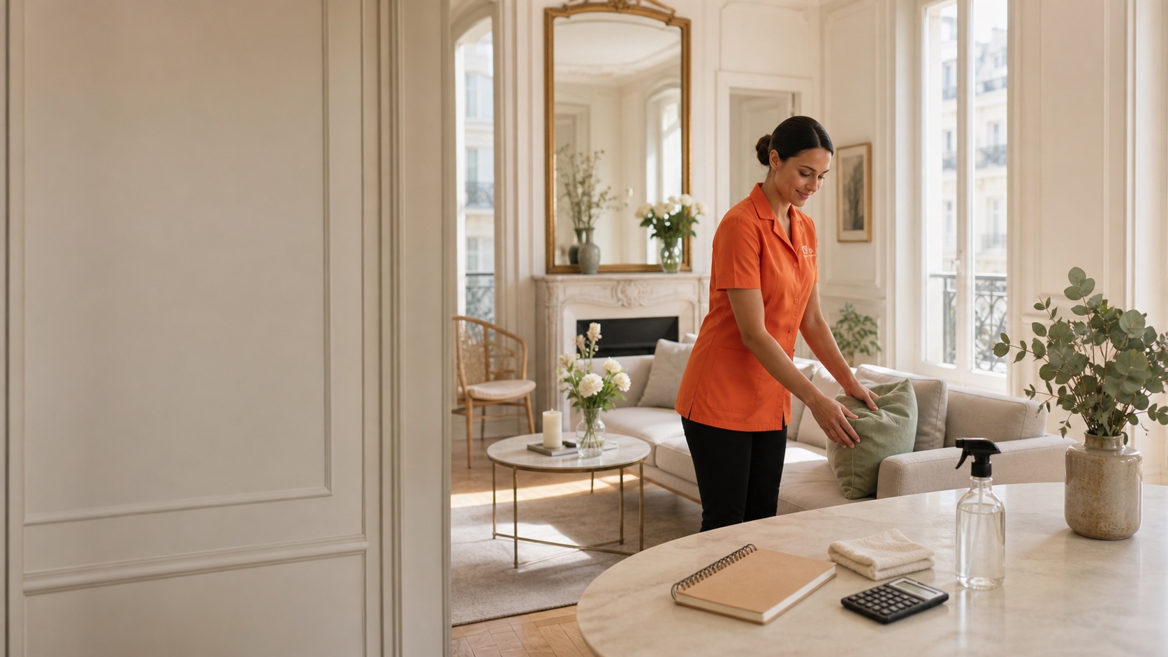 Appartement parisien lumineux préparé pour une prestation de ménage à domicile