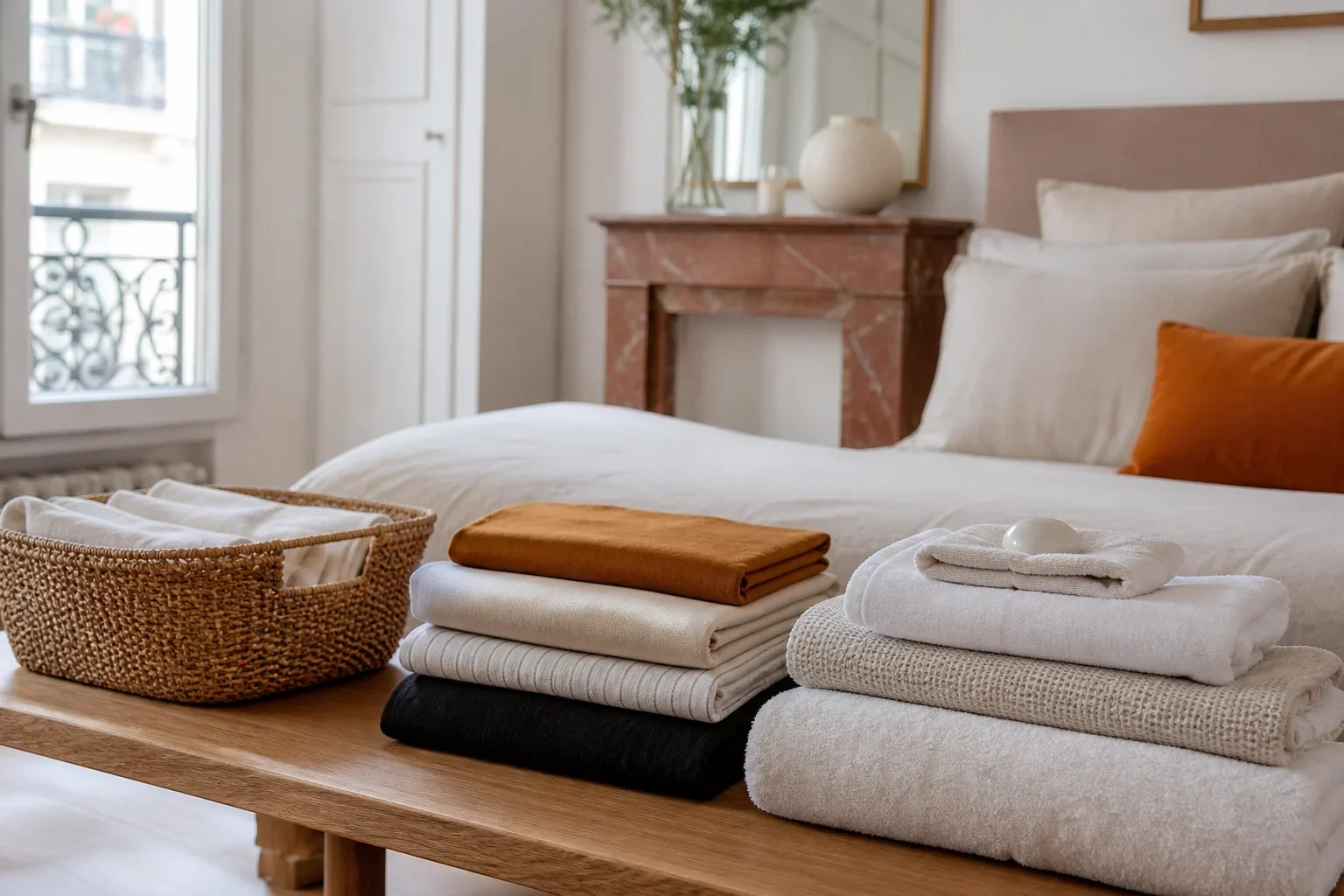 Linge plié et rangé à domicile par Ell'a Services à Paris
